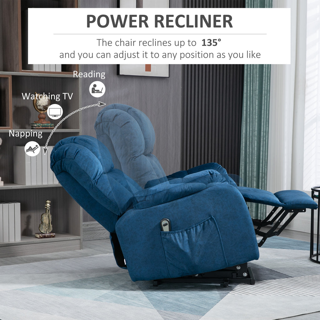 Blue Electric Lift Recliner Chair with Remote Control B74066