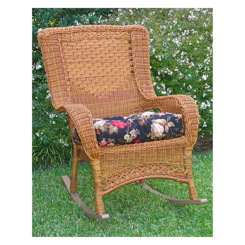 Antique Pecan Resin Wicker Aluminum Rocker R354