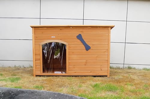 Natural Wooden Doghouse with Elevated Floor U38455