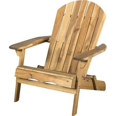 Natural Solid Wood Folding Adirondack Chair Y68168
