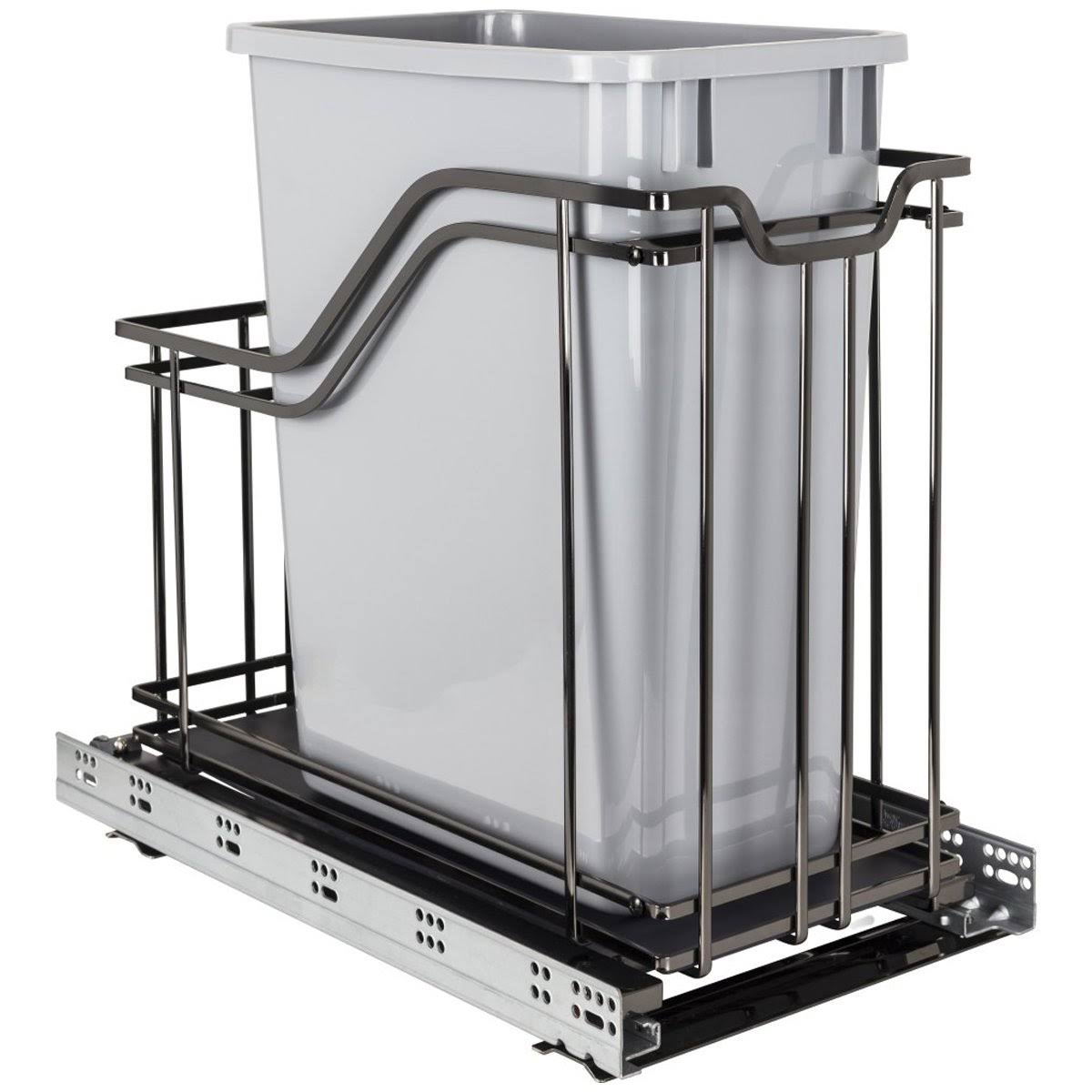 Polished Chrome Metal Trashcan S33749