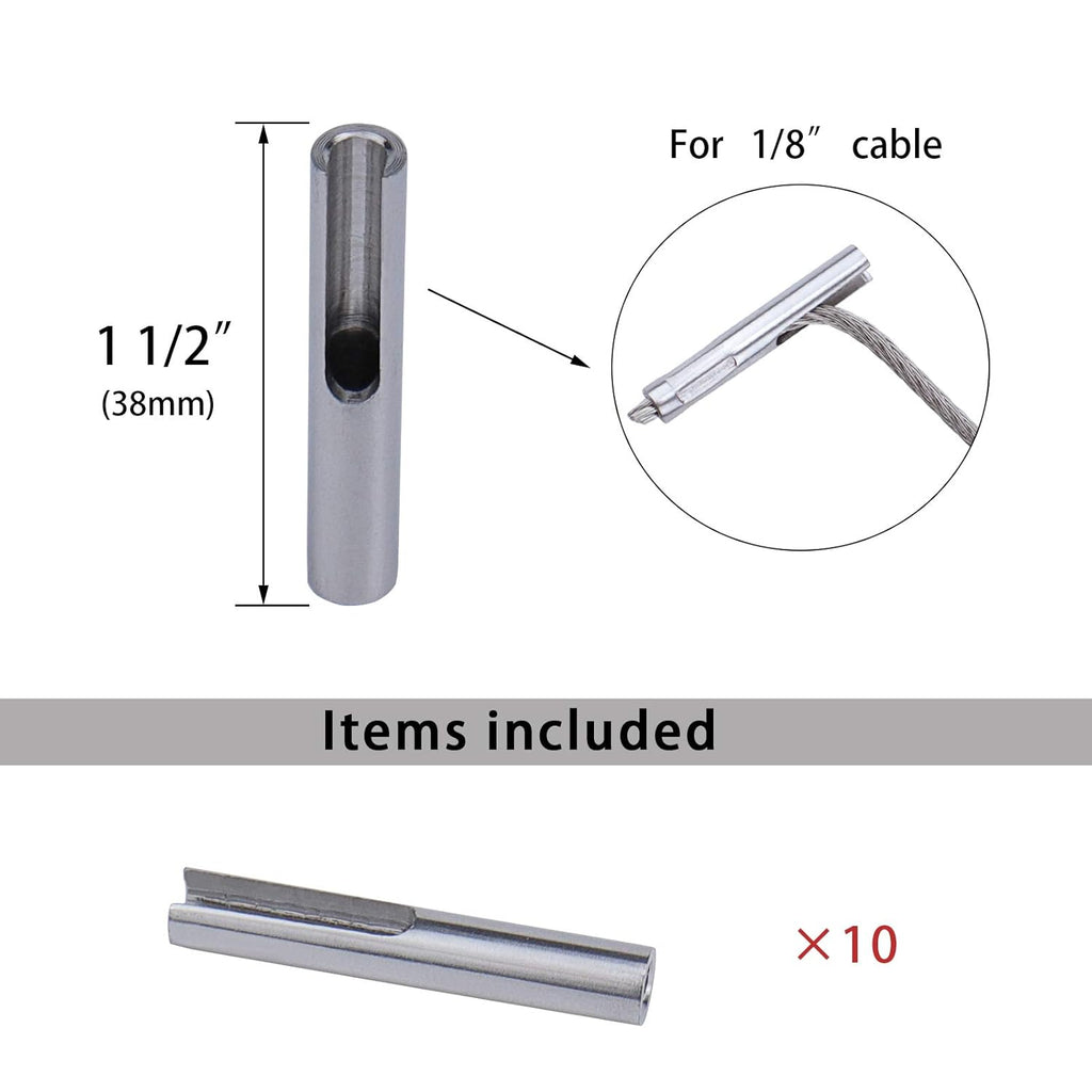 20 Pack 1/8 Invisible Cable Railing Kit T316 Stainless Steel U20954