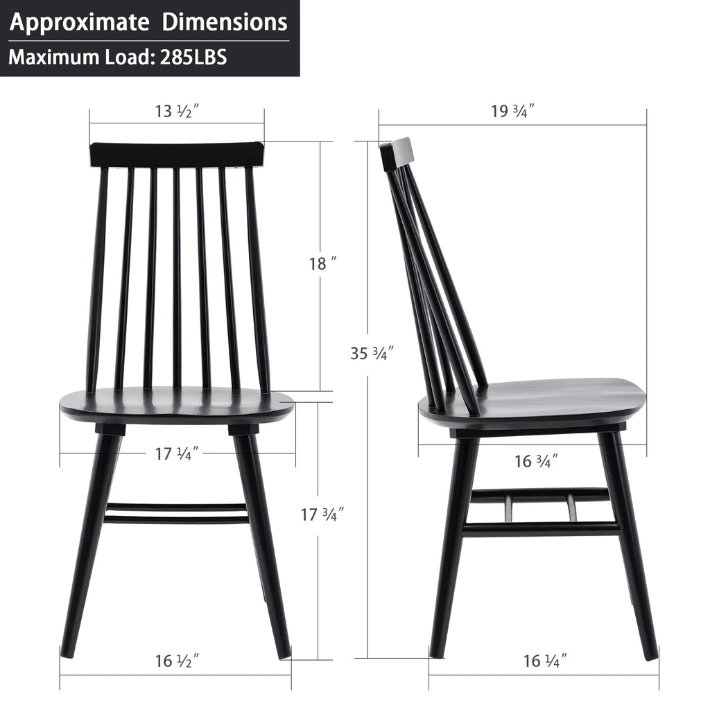 Black Wood Dining Chairs Set of 2 H6195