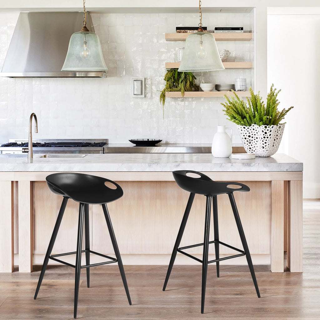 24" Counter Stools Set of 2 Black Q33816