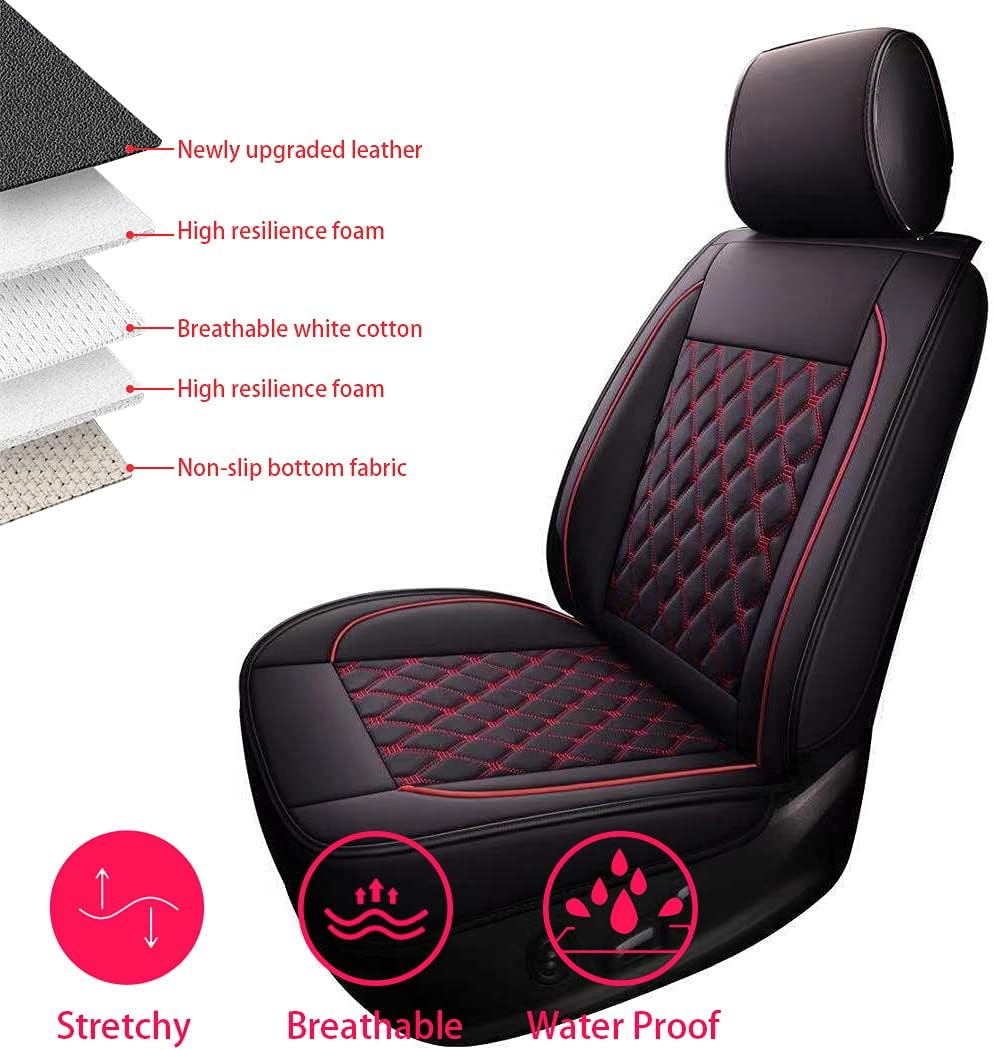 Black Leather Car Seat Covers Full Set M667