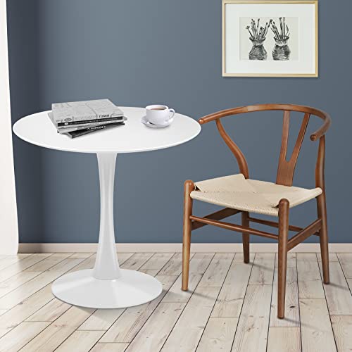 Black Round Dining Table with Metal Pedestal Base G6897
