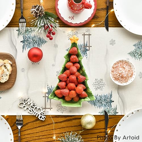 Blue Snowman Christmas Table Runner 13x72 Inch J198804