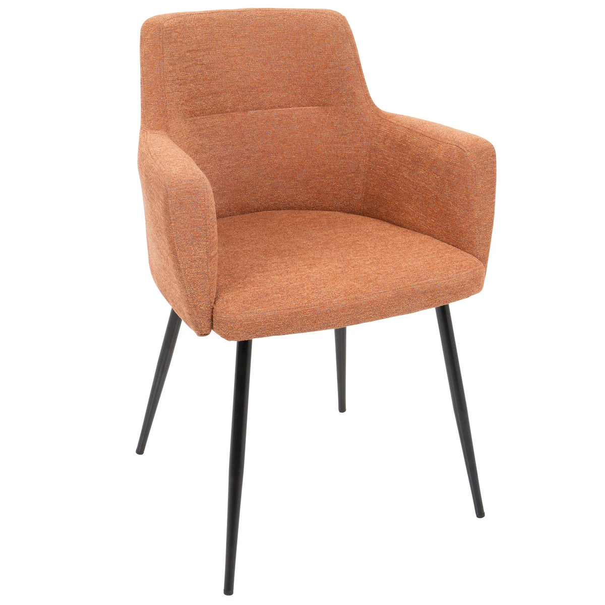 Orange Fabric Dining Accent Chair Set of 2 D9411