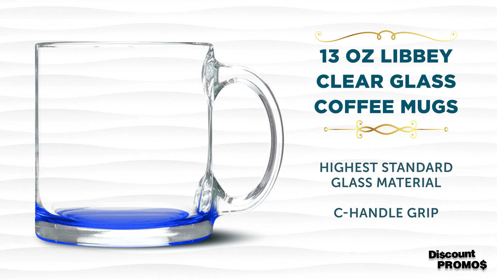 Clear Glass Coffee Mugs 13 oz. Set of 10 C175
