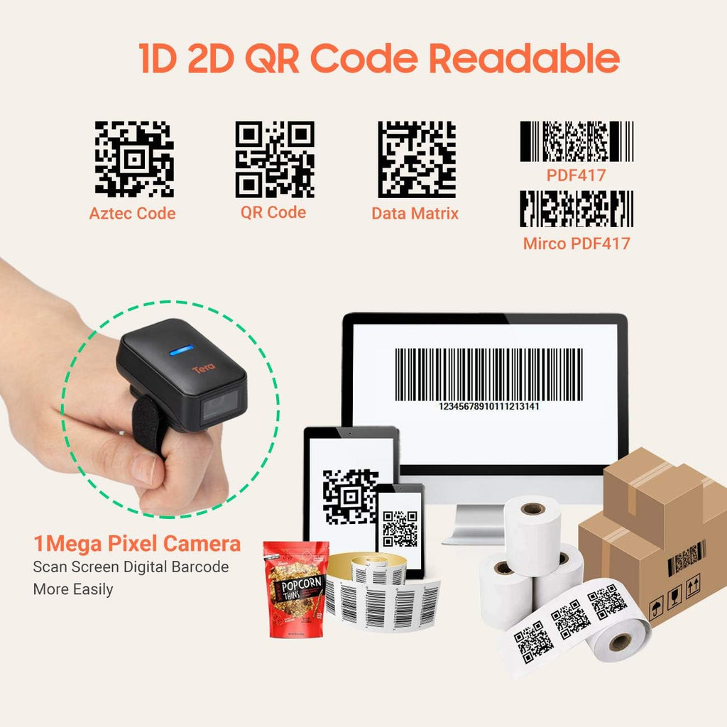 Wireless Ring Barcode Scanner with Bluetooth X161198