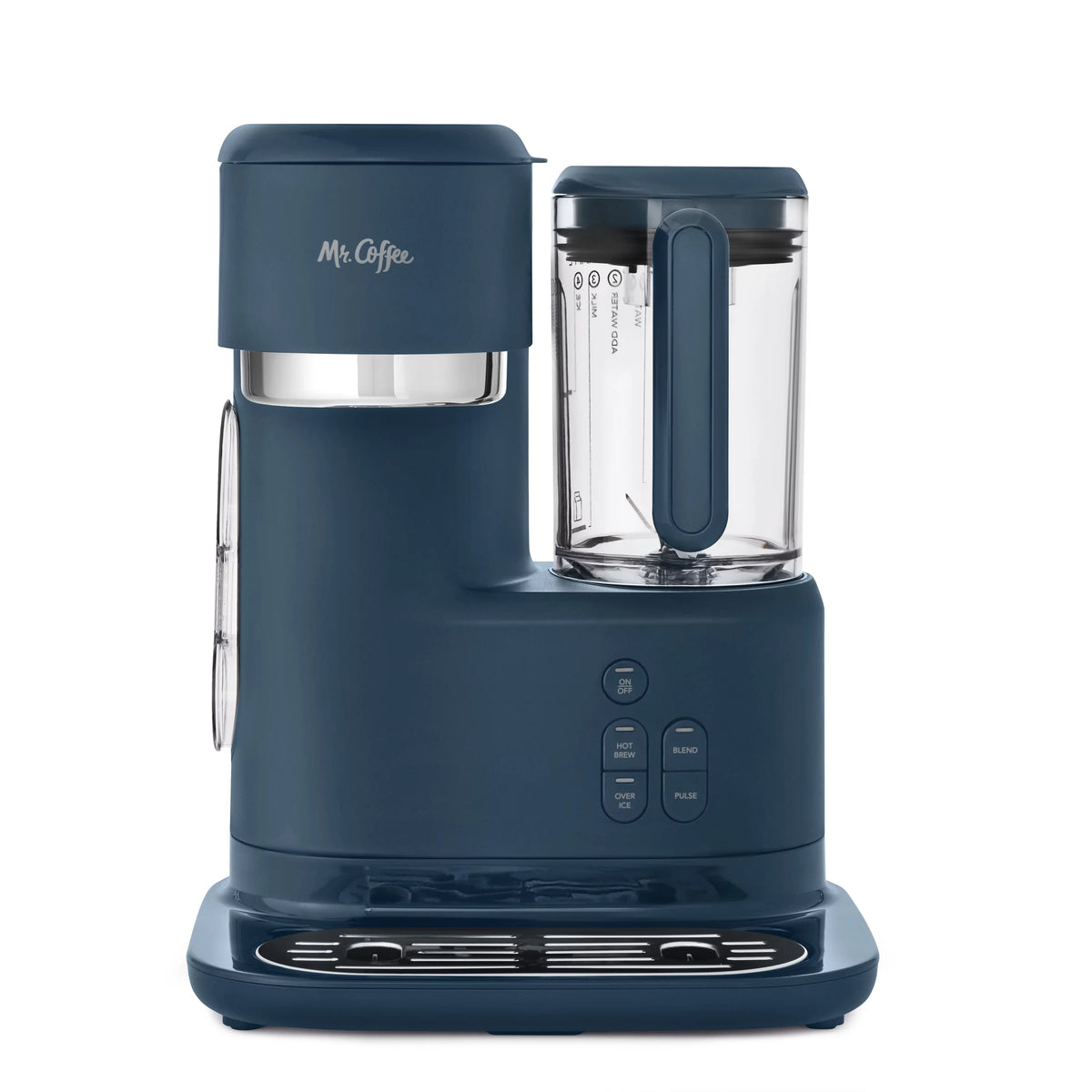 Navy Blue Single Serve Coffee Maker and Blender with Reusable Tumblers and Coffee Filter K2011