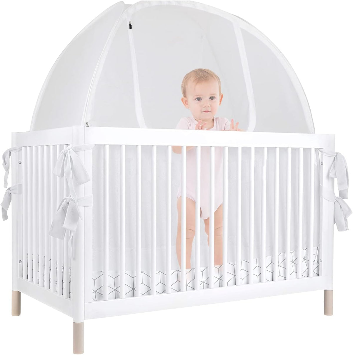 Baby Crib Tent Mosquito Net See Through Mesh Pop-up Canopy S298725