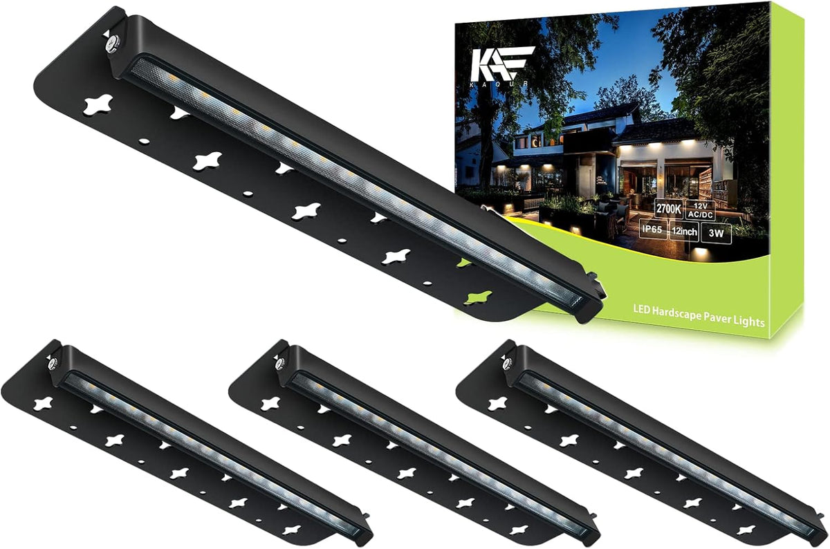 12V Low Voltage 3W LED Hardscape Paver Light 4-Pack M19240