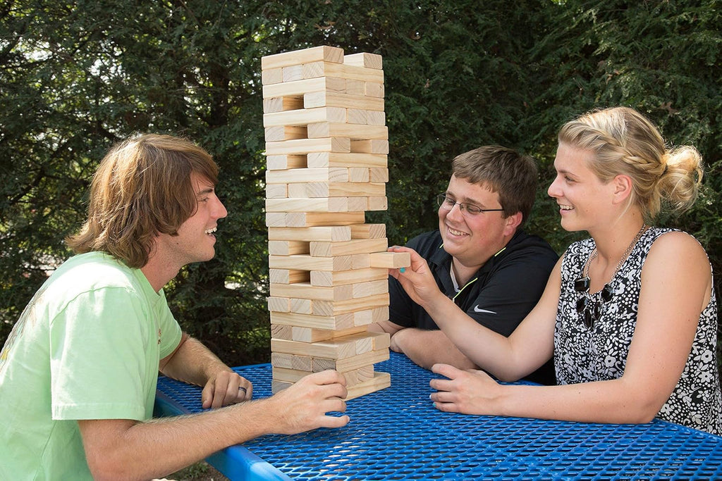 60pc Jumbo Wood Stacking Game with Carrying Bag Q3532