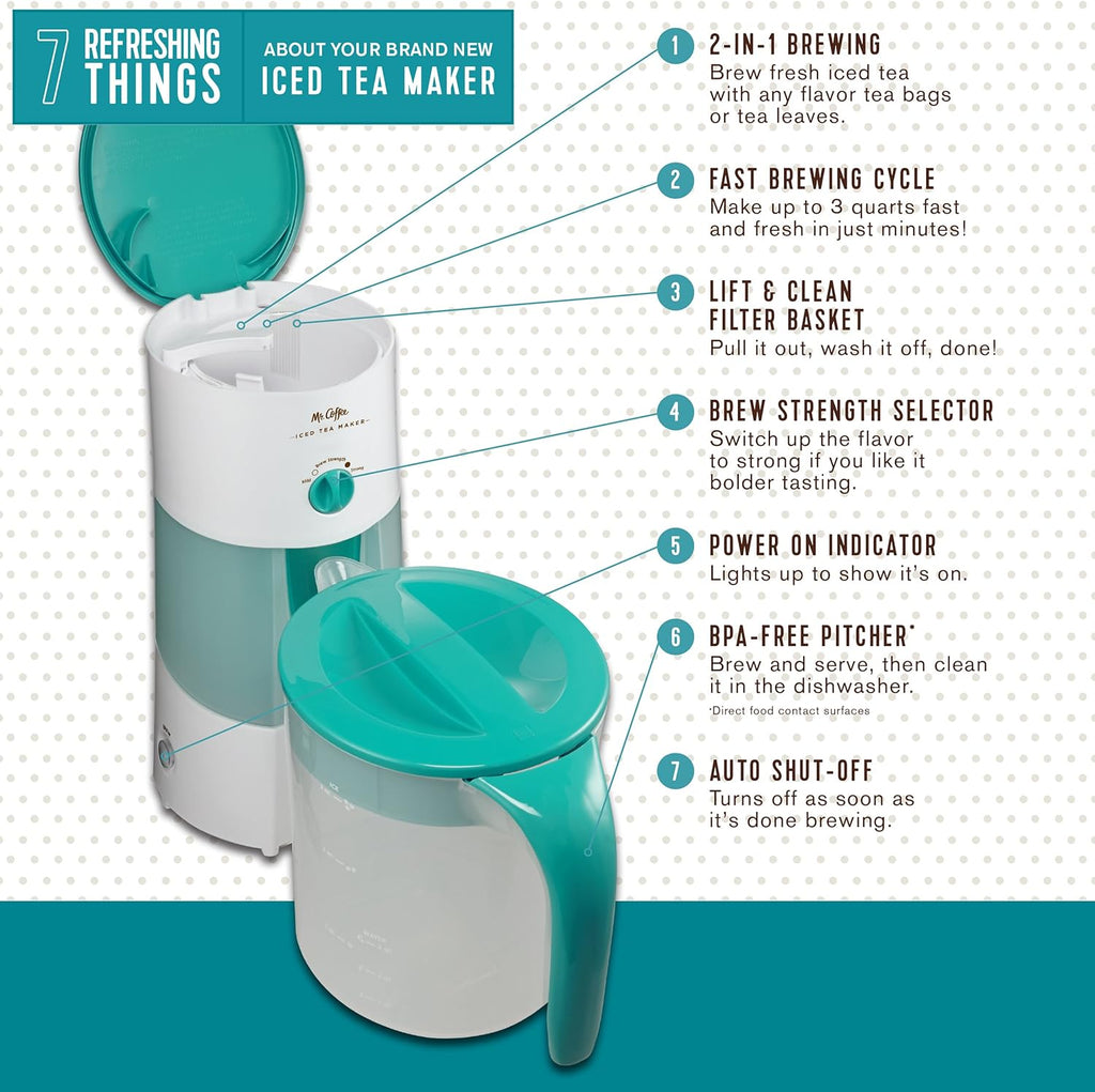 3-Quart Adjustable Brew Strength Iced Tea Maker B116084