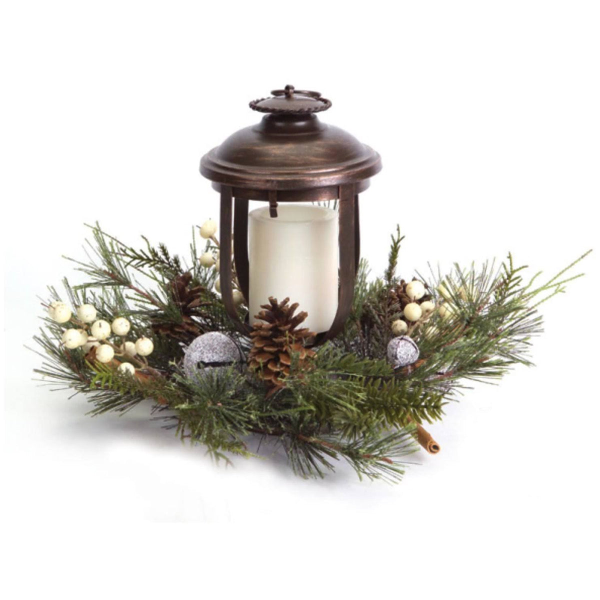 Woodland Inspired Christmas Pillar Candle Holder U55355