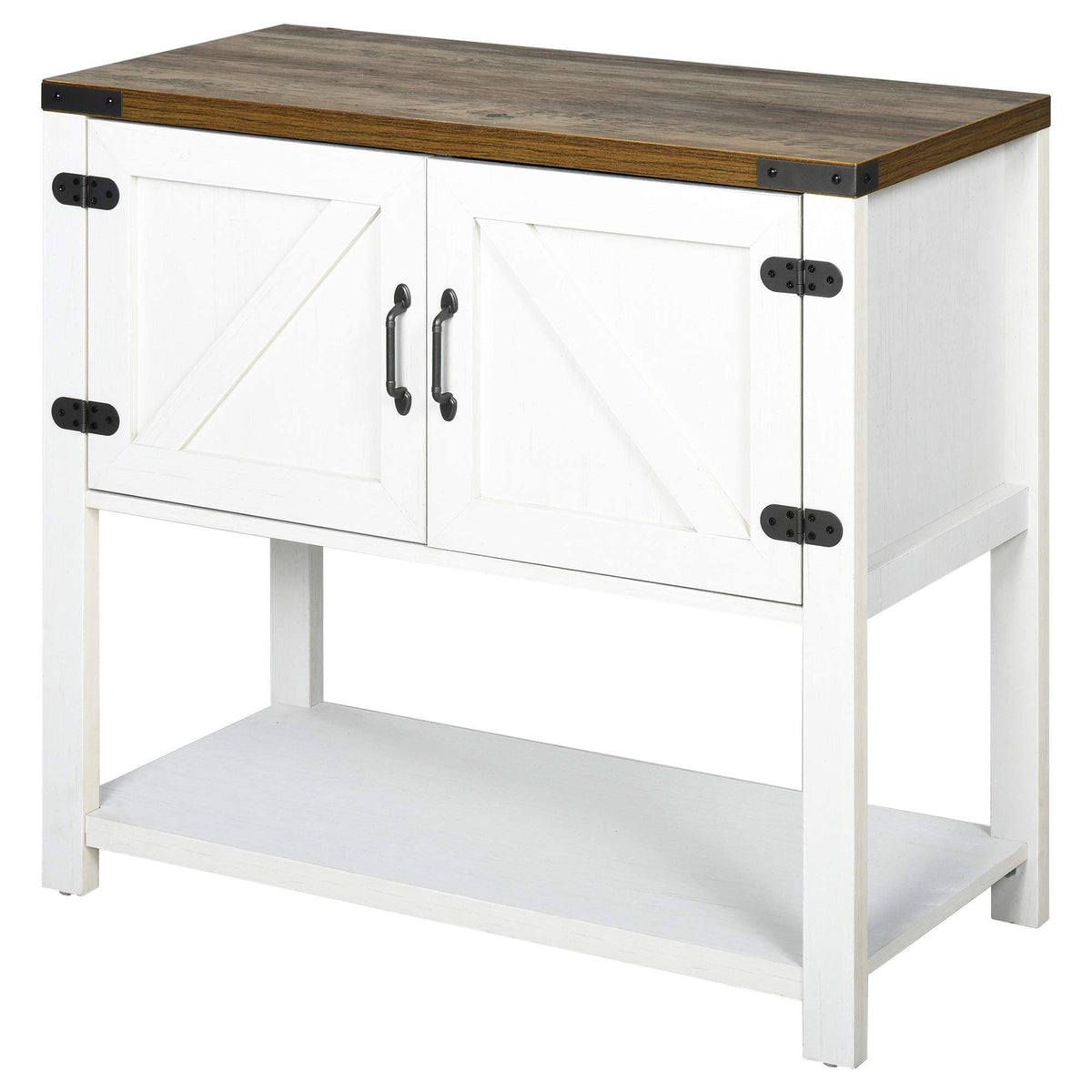 White 2-Door Storage Cabinet with Bottom Shelf M628248