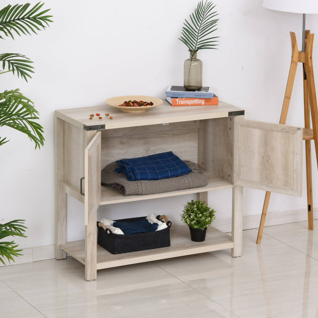 White 2-Door Storage Cabinet with Bottom Shelf M628248