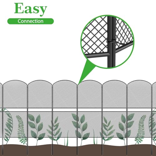 Mesh Decorative Garden Fence 10 Pack, 38.5in x 10ft Rustproof Metal Wire Panel R680854