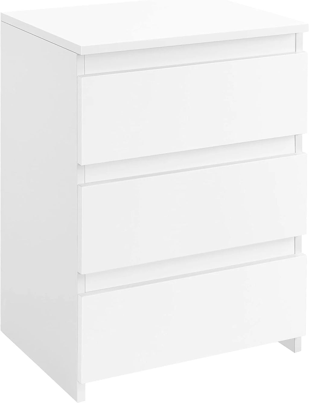 White 3 Drawer Wooden Nightstand L671480