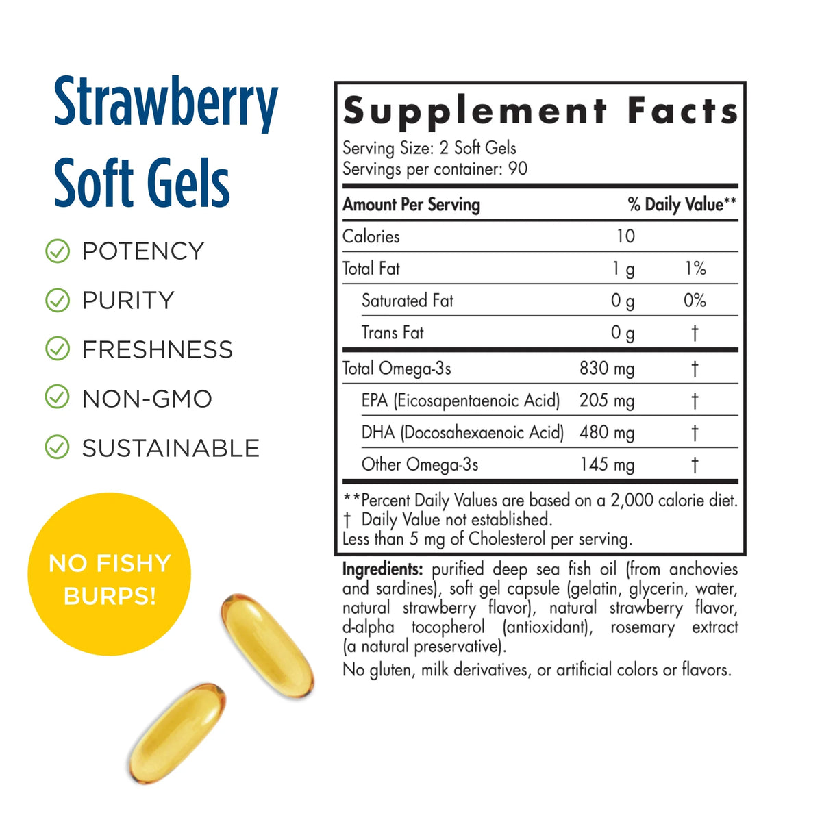 DHA Strawberry Fish Oil Softgels 180 Ct D673402