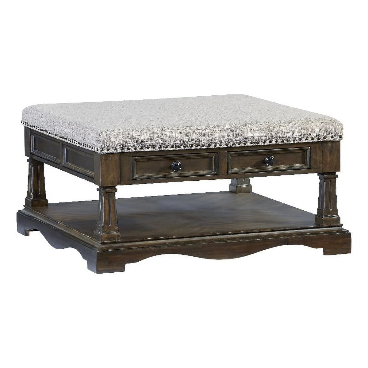 Square Fabric Cocktail Table in Brown G784906