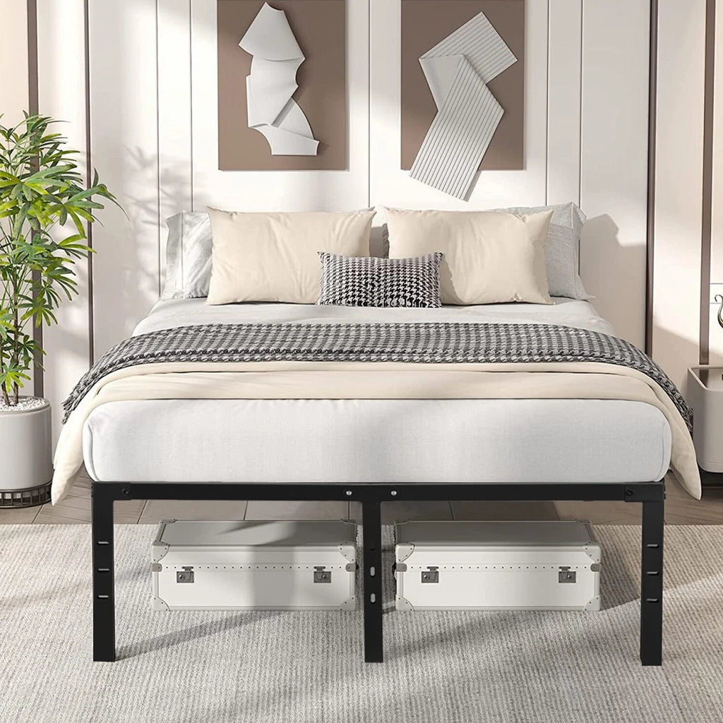 Heavy Duty Steel Slat Queen Bed Frame S8289