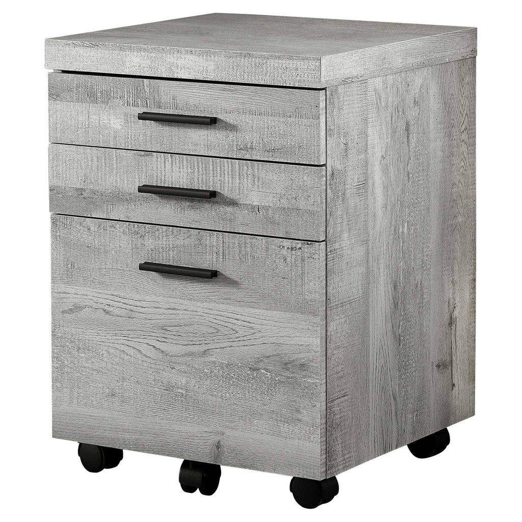 Grey Particle Board and MDF Filing Cabinet with 3 Drawers X95863