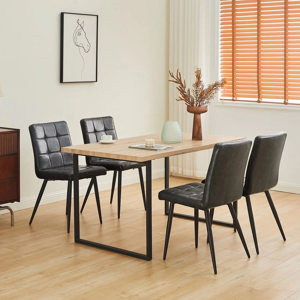 Faux Leather Upholstered Dining Chair Set of 2 Z3350