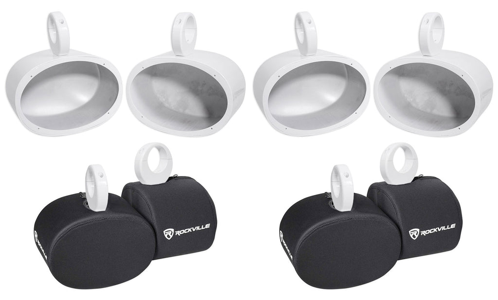 6x9" White Aluminum Wakeboard Tower Speaker Pods L964