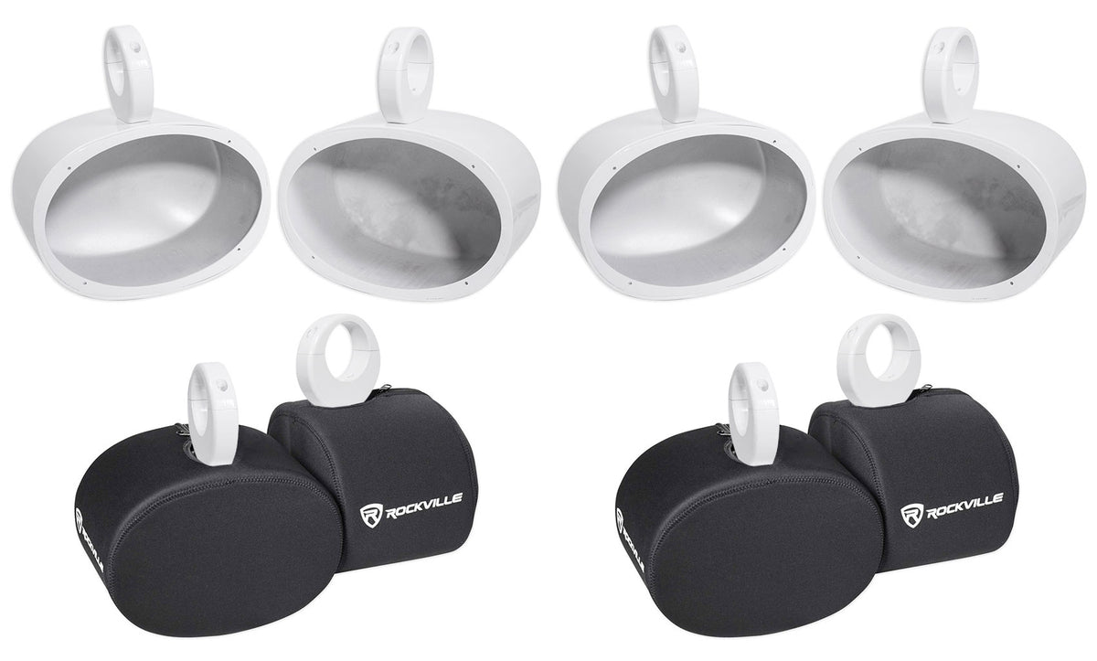 6x9" White Aluminum Wakeboard Tower Speaker Pods L964