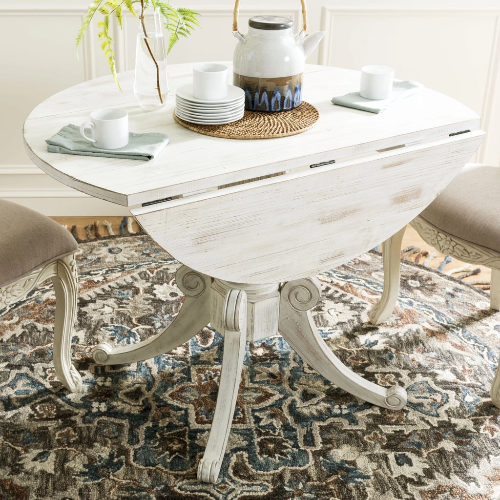 Antique White Foldable Leaf Dining Table U90850