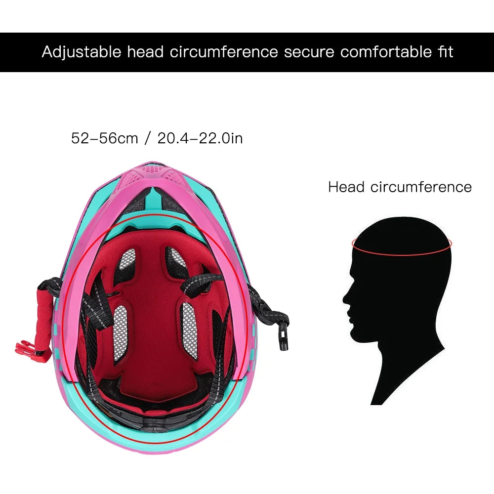Kid Bike Full Face Helmet with Taillight and Detachable Chin Guard W7126