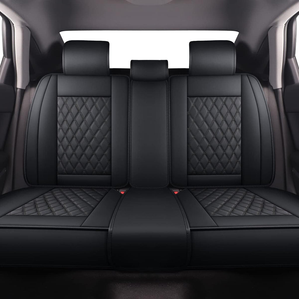 Black Leather Car Seat Covers Full Set M667