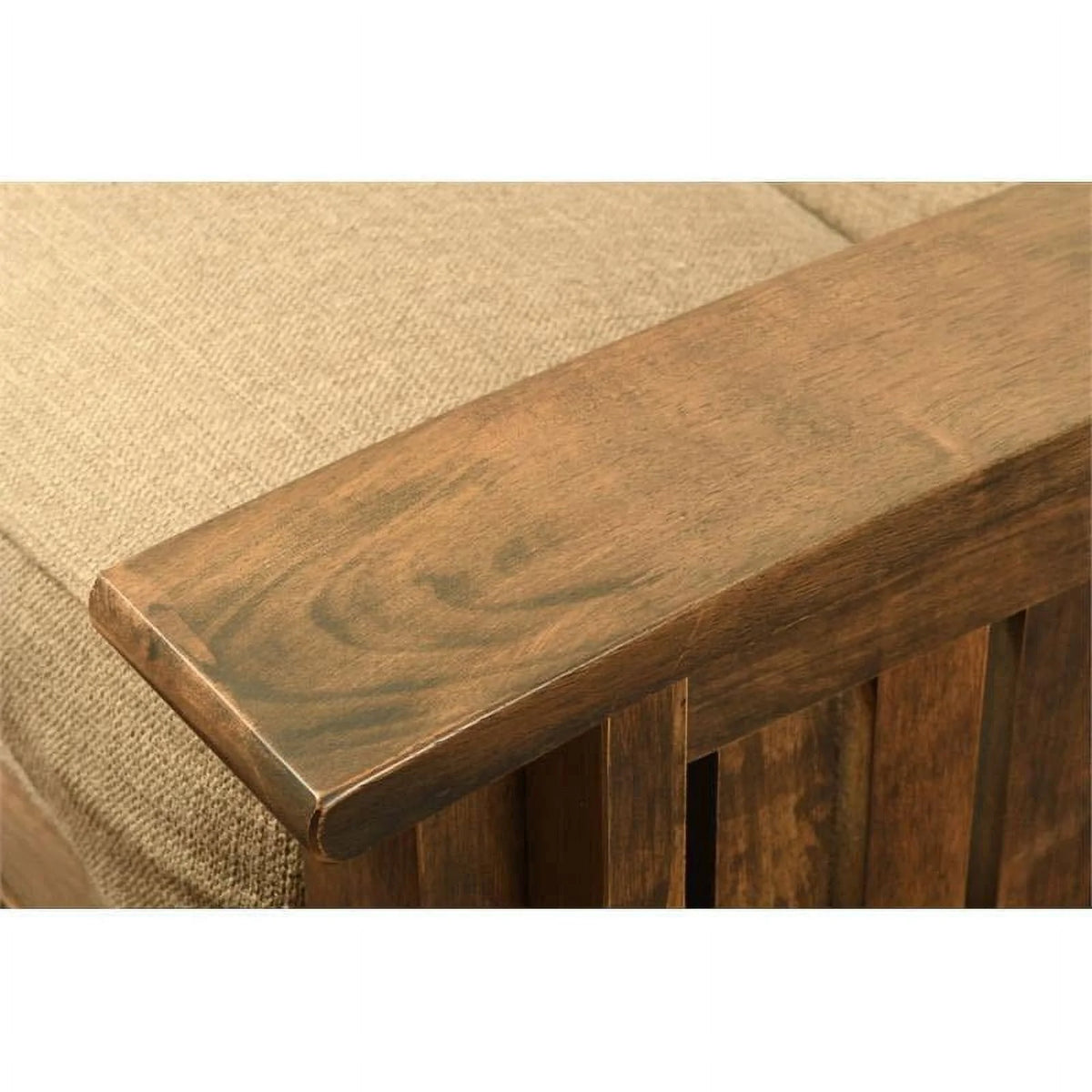 Queen Size Rustic Walnut Wood Storage Futon Frame W560679