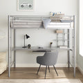 Metal Twin Loft Bed with Workstation I91679