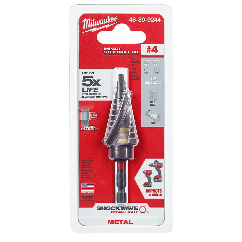 3/16 in. - 7/8 in. Titanium Step Drill Bit V3336