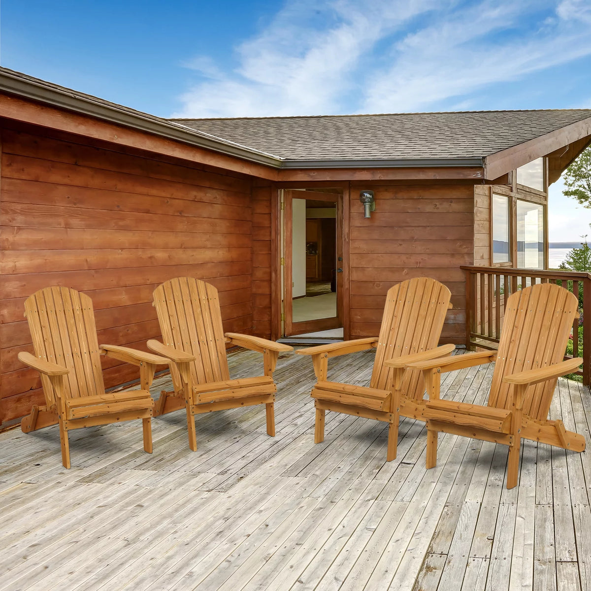 Folding Wooden Adirondack Chair W763527