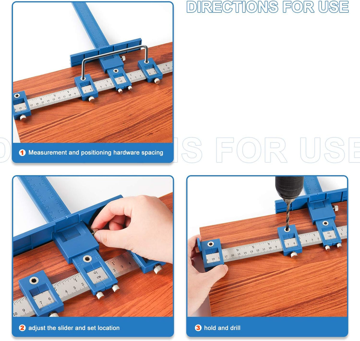 Cabinet Hardware Jig Tool Adjustable Drill Template Guide Pack of 2 G3279