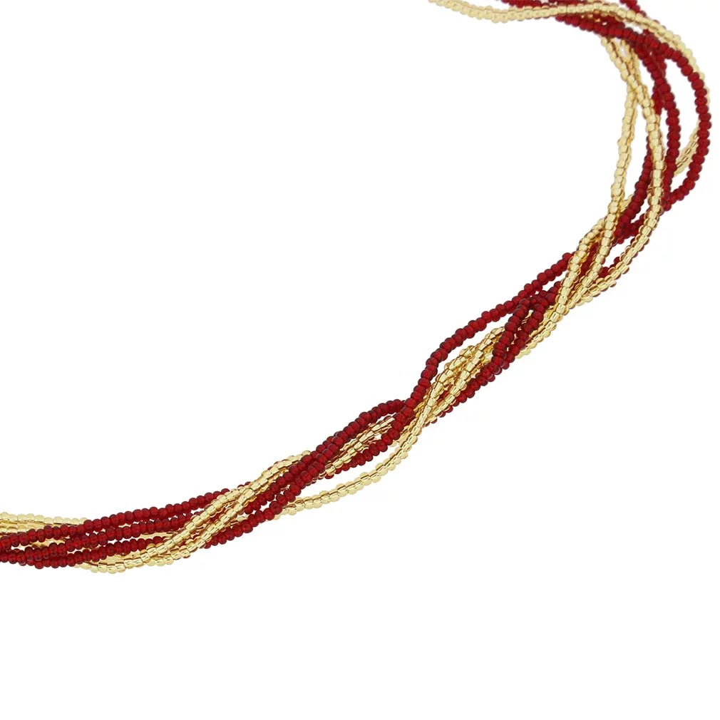 Murano Glass 6 Strand Seed Bead Necklace L8709