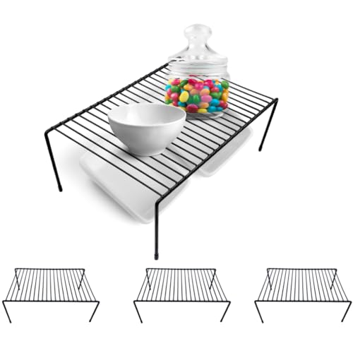 Black 2 Pack Metal Shelf Risers O38204