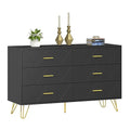 White 6 Drawer Dresser with Metal Handles N690822