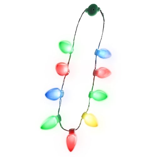 4 Pack LED Light Up Christmas Bulb Necklace F5503