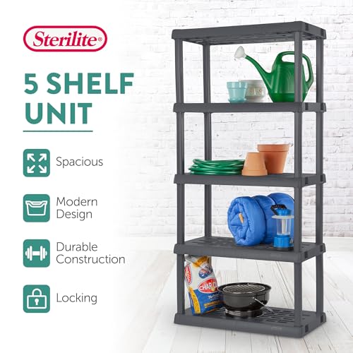 5-Shelf Plastic Storage Shelves P5990