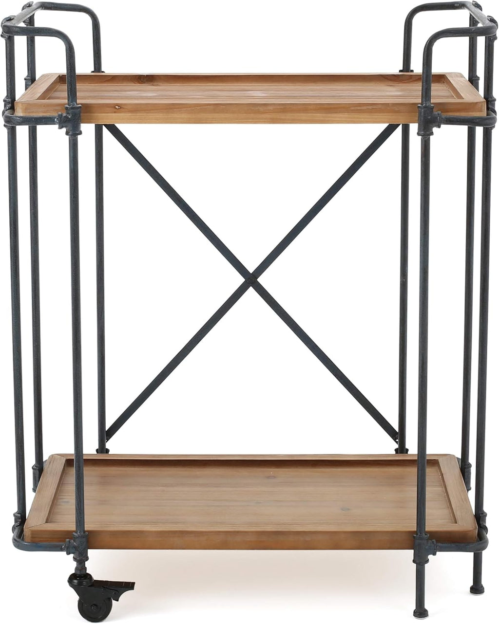 Antique Finish Firwood and Iron Coffee Cart D3342