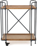 Antique Finish Firwood and Iron Coffee Cart D3342