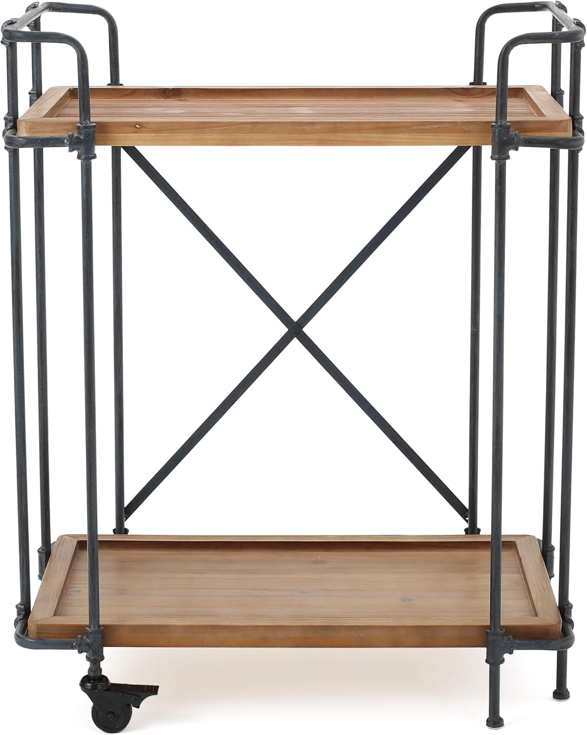Antique Finish Firwood and Iron Coffee Cart D3342