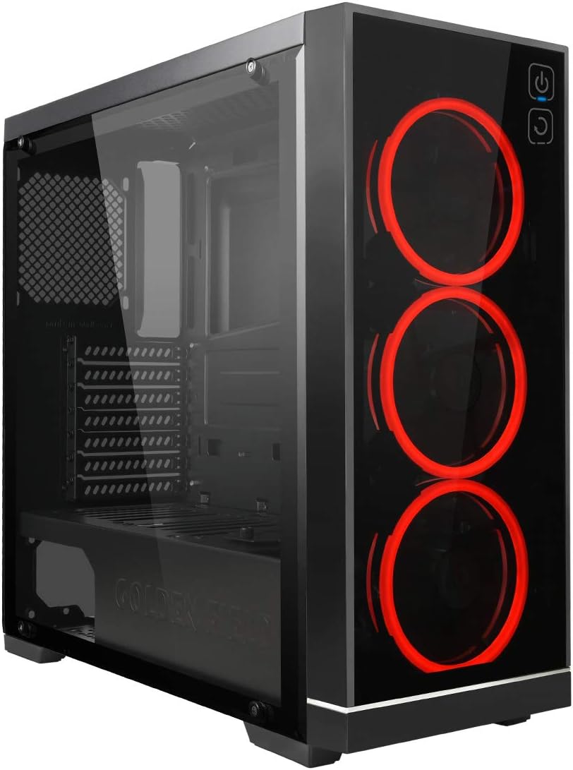 Mid Tower Computer Case with Tempered Glass Side Panel X68388