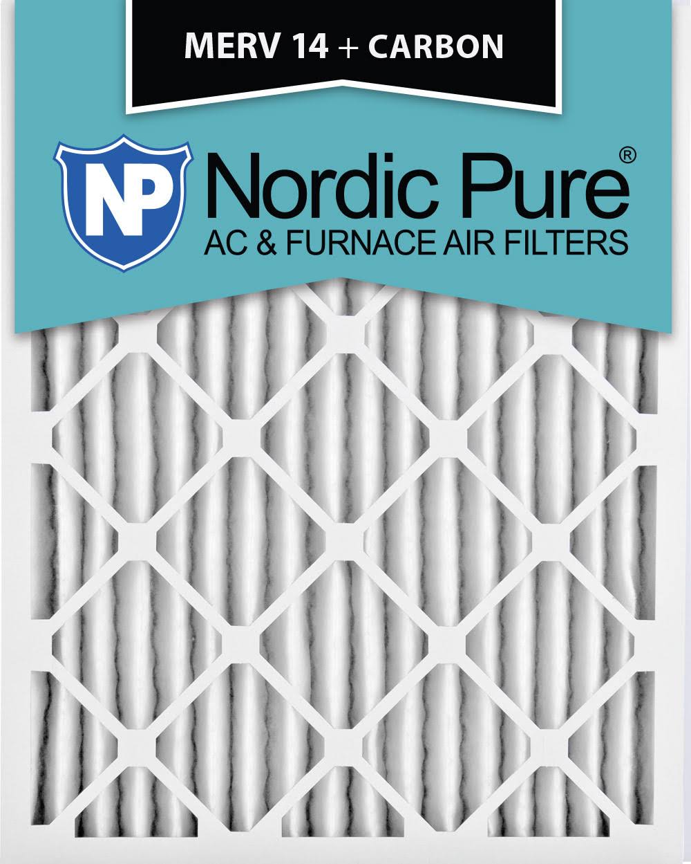 12x25x2 MERV 14 Carbon AC Furnace Filters Qty 3 W68082