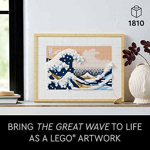 LEGO Art Hokusai – The Great Wave 31208, 3D Japanese Wall Art Craft Kit, Framed Ocean Canvas G95373